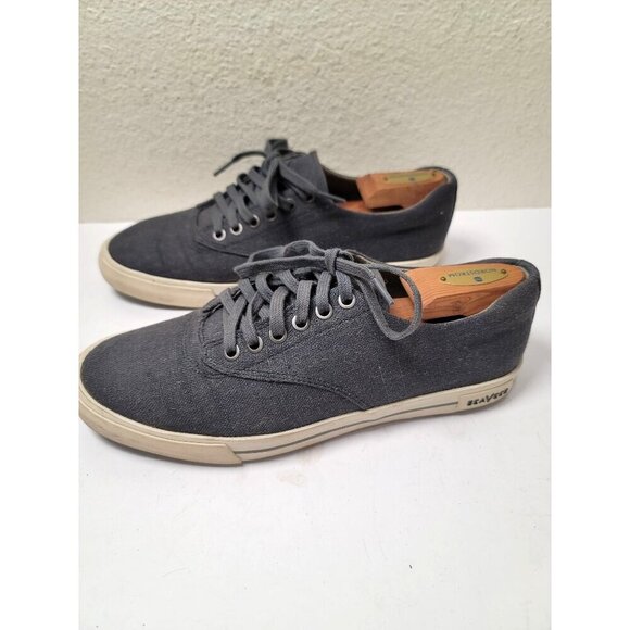 SeaVees Hermosa Plimsoll Men's Canvas Sneakers Size 9 Gray Casual Fashionable - Picture 3 of 9